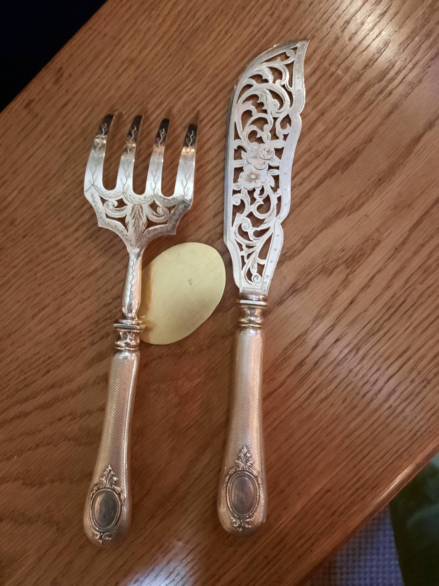 19th Century Fish Serving Cutlery -photo-2