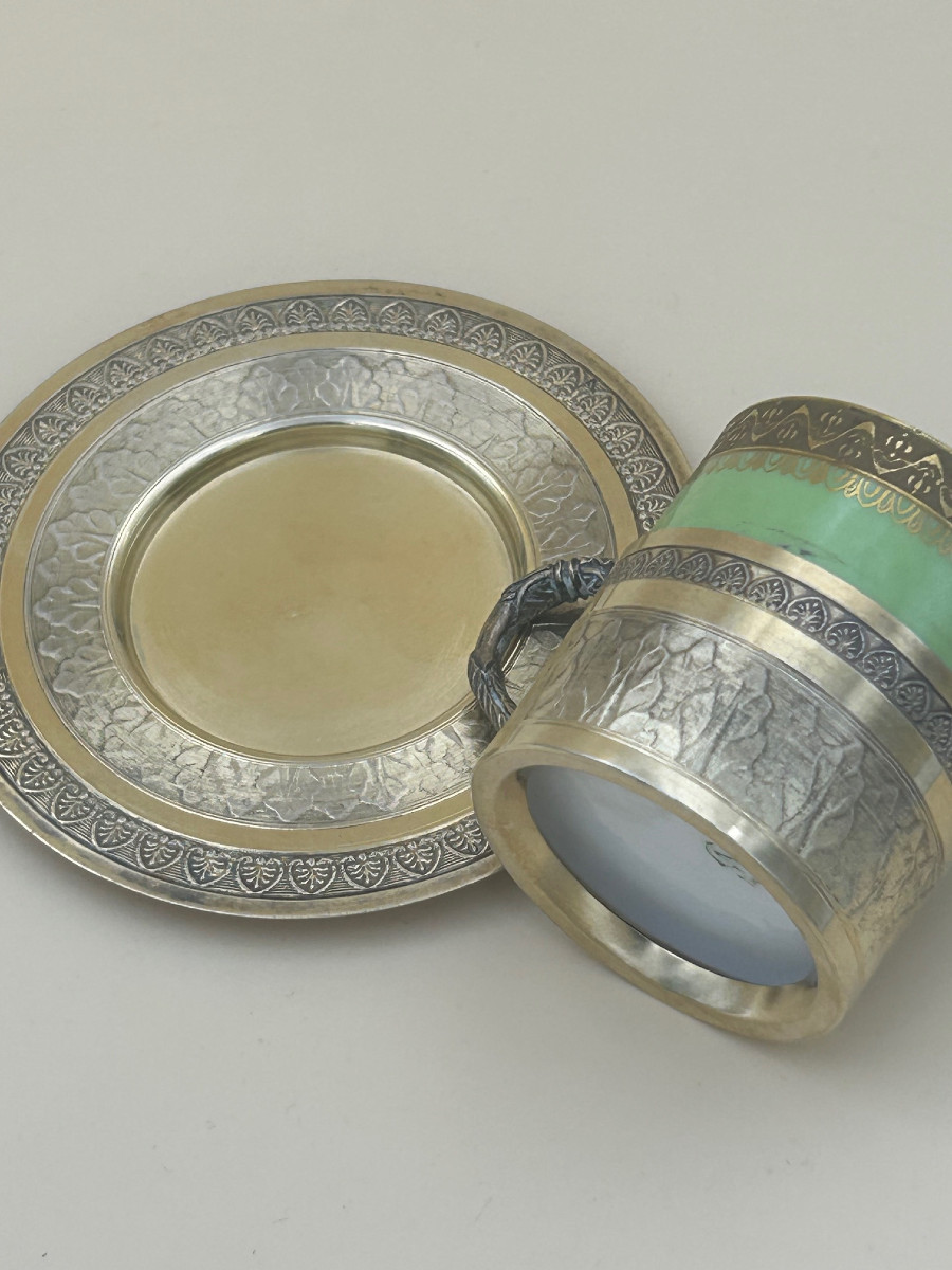 Porcelain Cup With Its Vermail Stand -photo-2