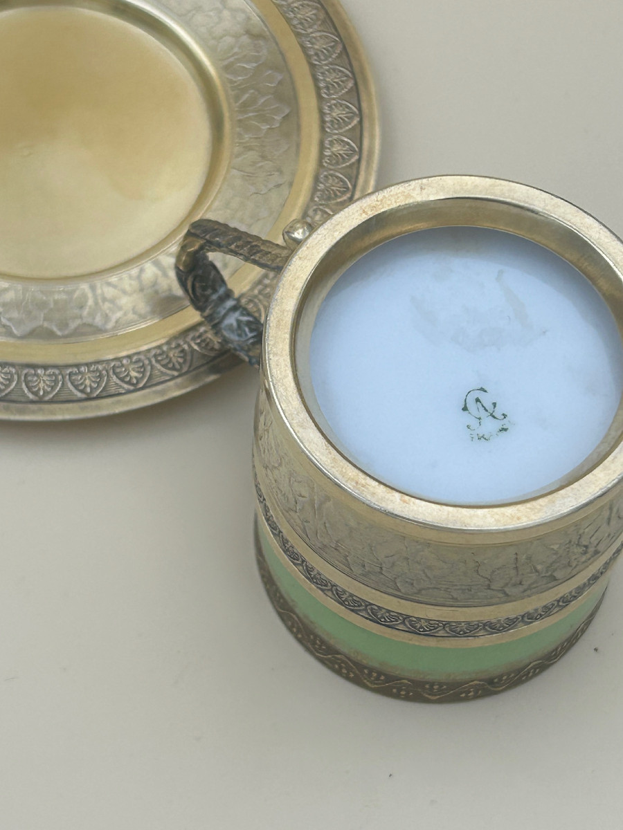 Porcelain Cup With Its Vermail Stand -photo-3