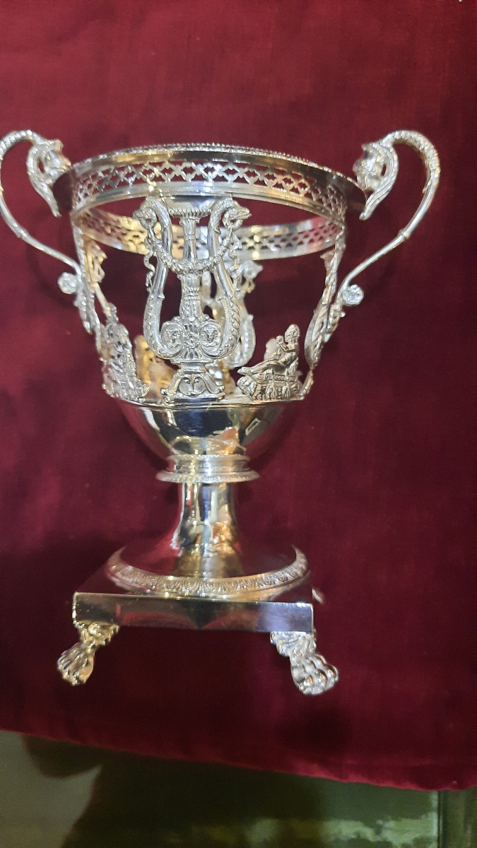 Drageoir en argent et cristal -photo-2