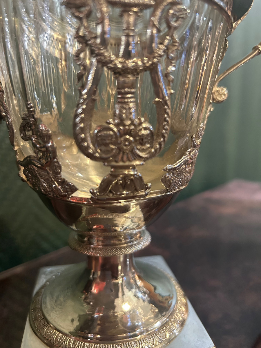 Drageoir en argent et cristal -photo-3