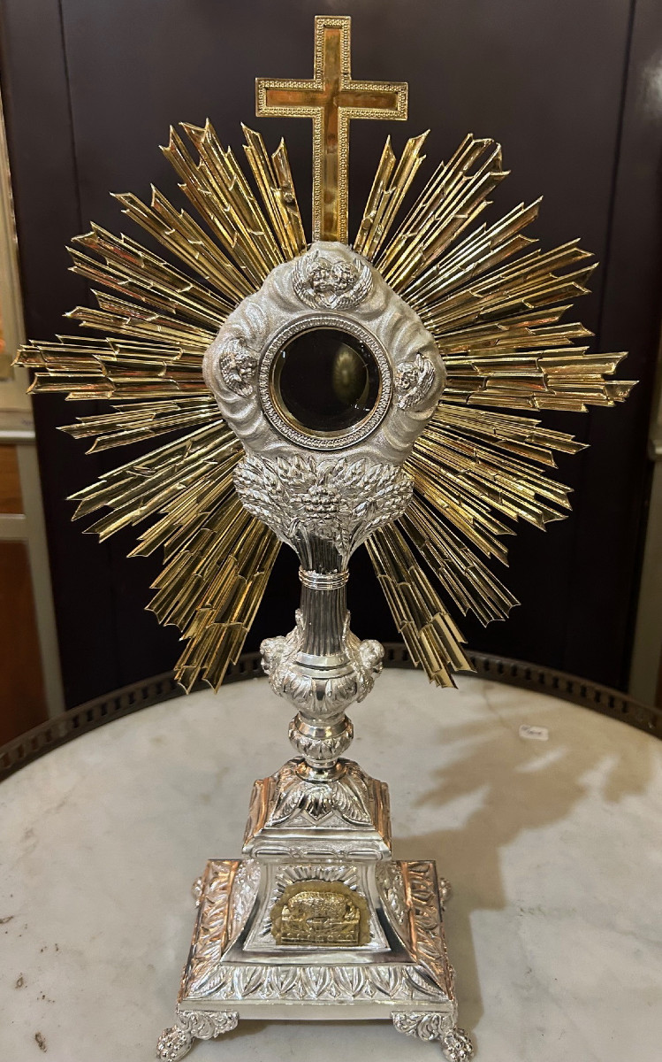 Ostensoir en argent et vermeil