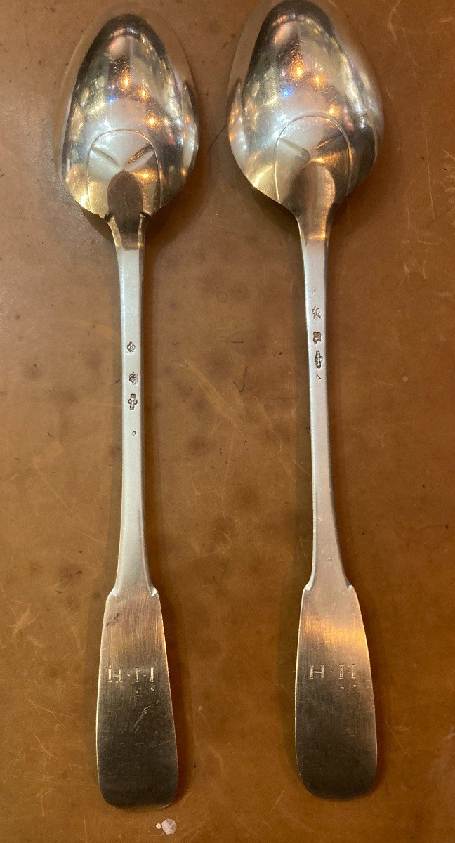 Silver Pair Of Stew Spoons