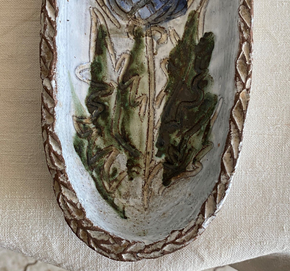 Albert Thiry Ceramic Decor Of Thistle Vallauris XXth-photo-4