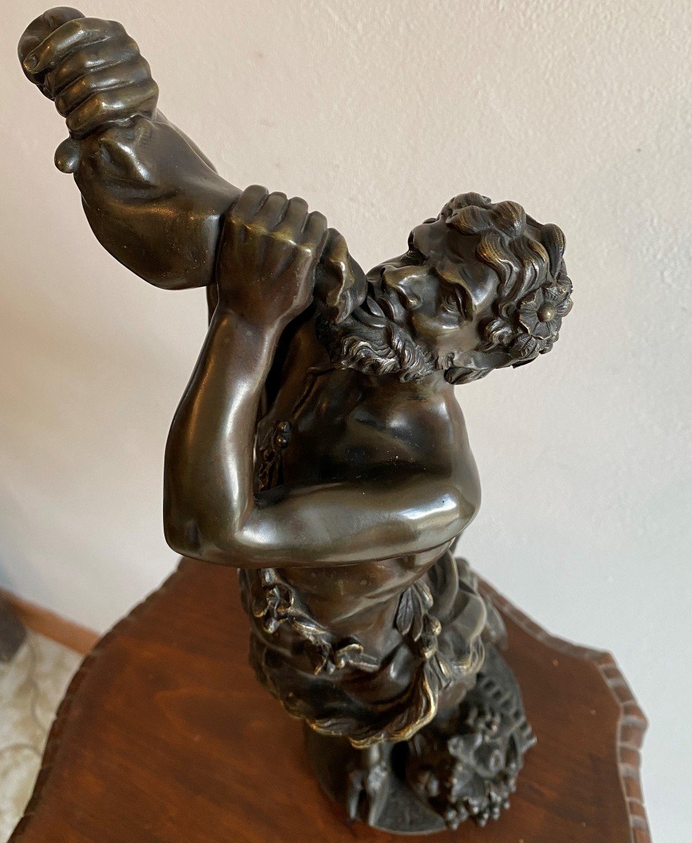 Clodion Bronze Representative A Fauna Quenching His Thirst XIX-photo-3