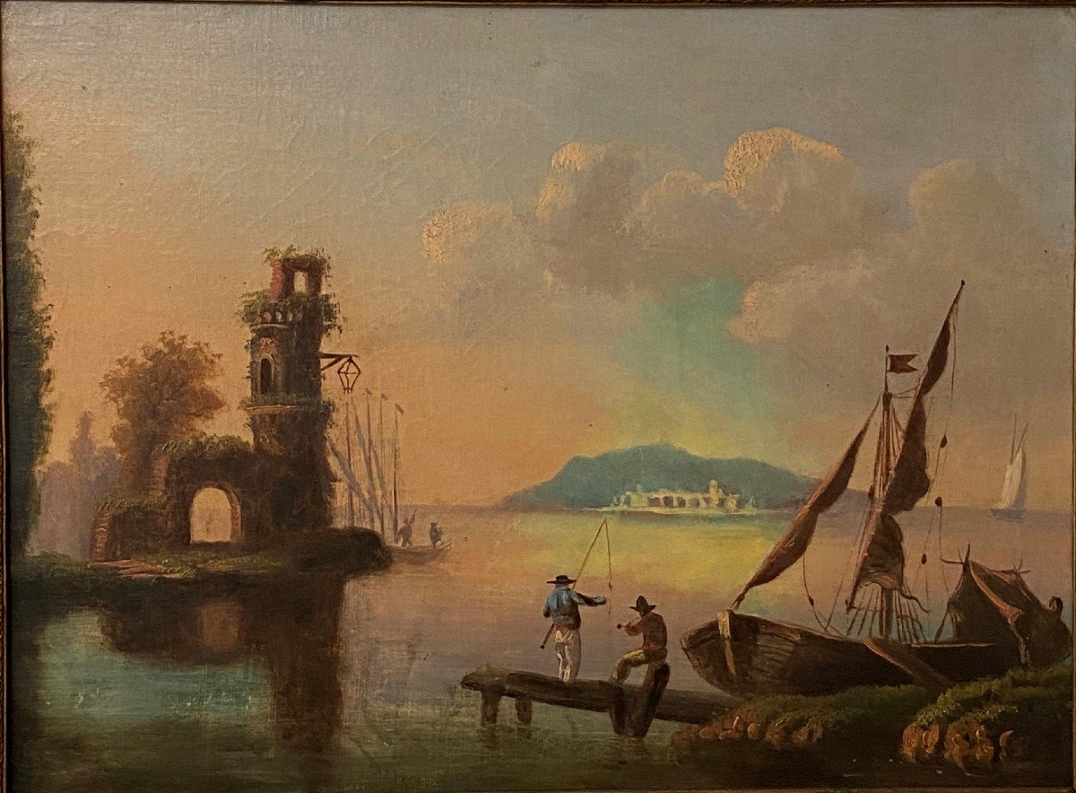 Paire De Tableaux Huile Sur Toile Marine Hollandais, XIX ème -photo-3