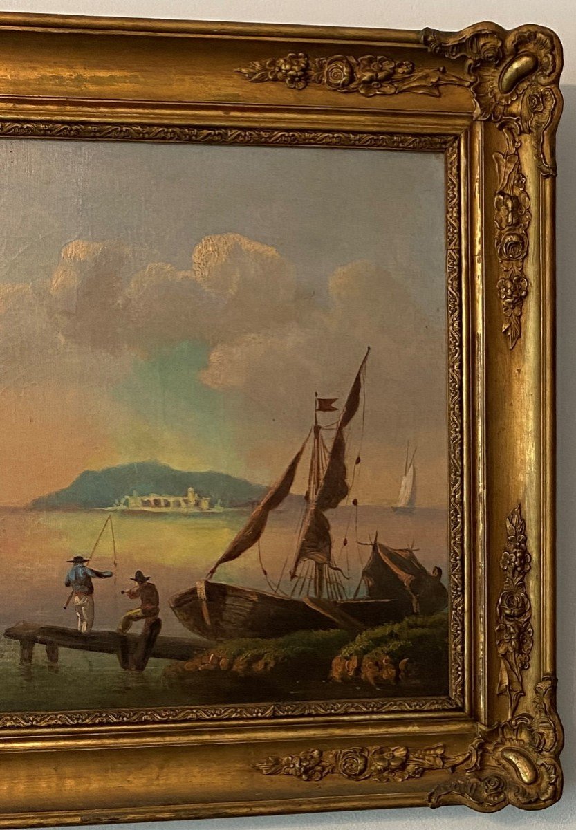 Pair Of Oil Paintings On Dutch Marine Canvas, XIX-photo-5