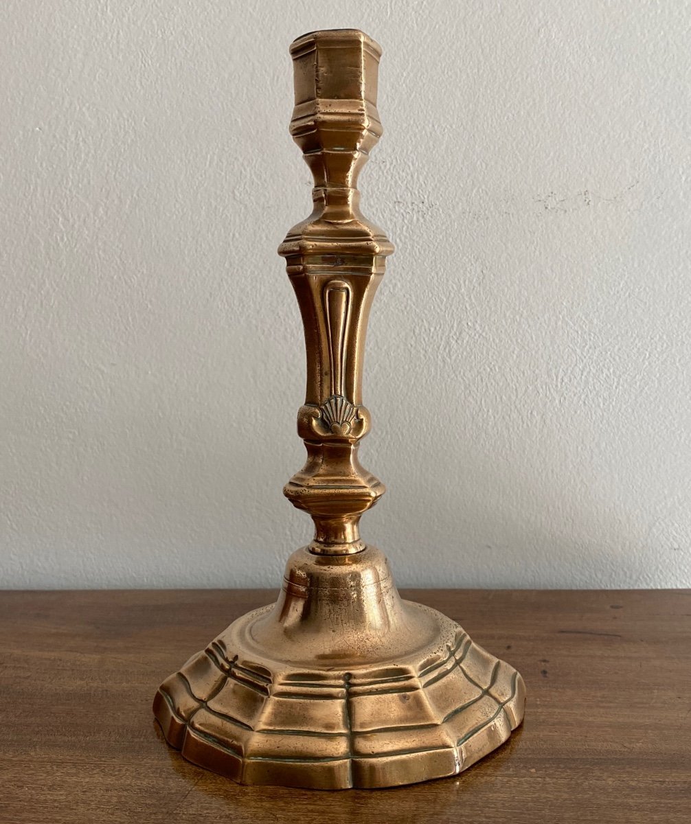 Candlestick In Gilt Bronze With The Shell XVIII
