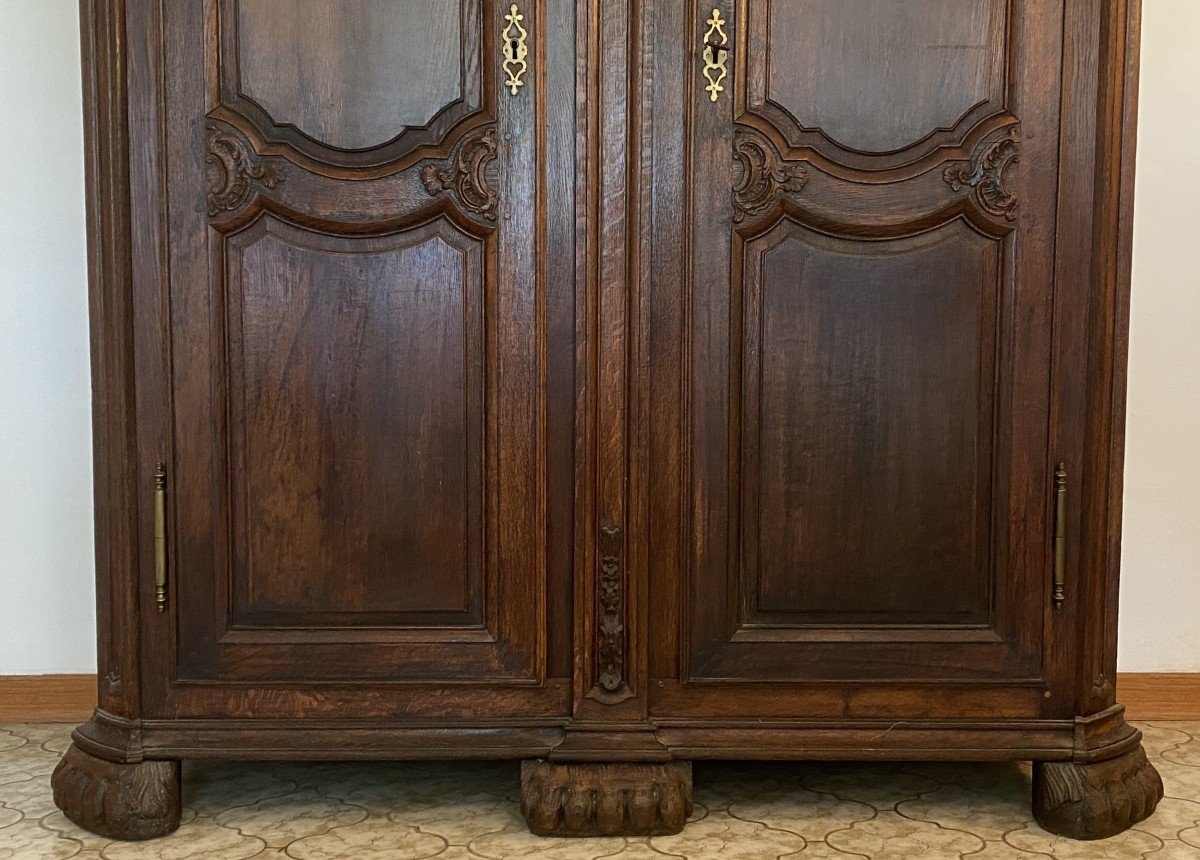 Louis XIV Oak Wardrobe Lion Paws XVII-photo-3