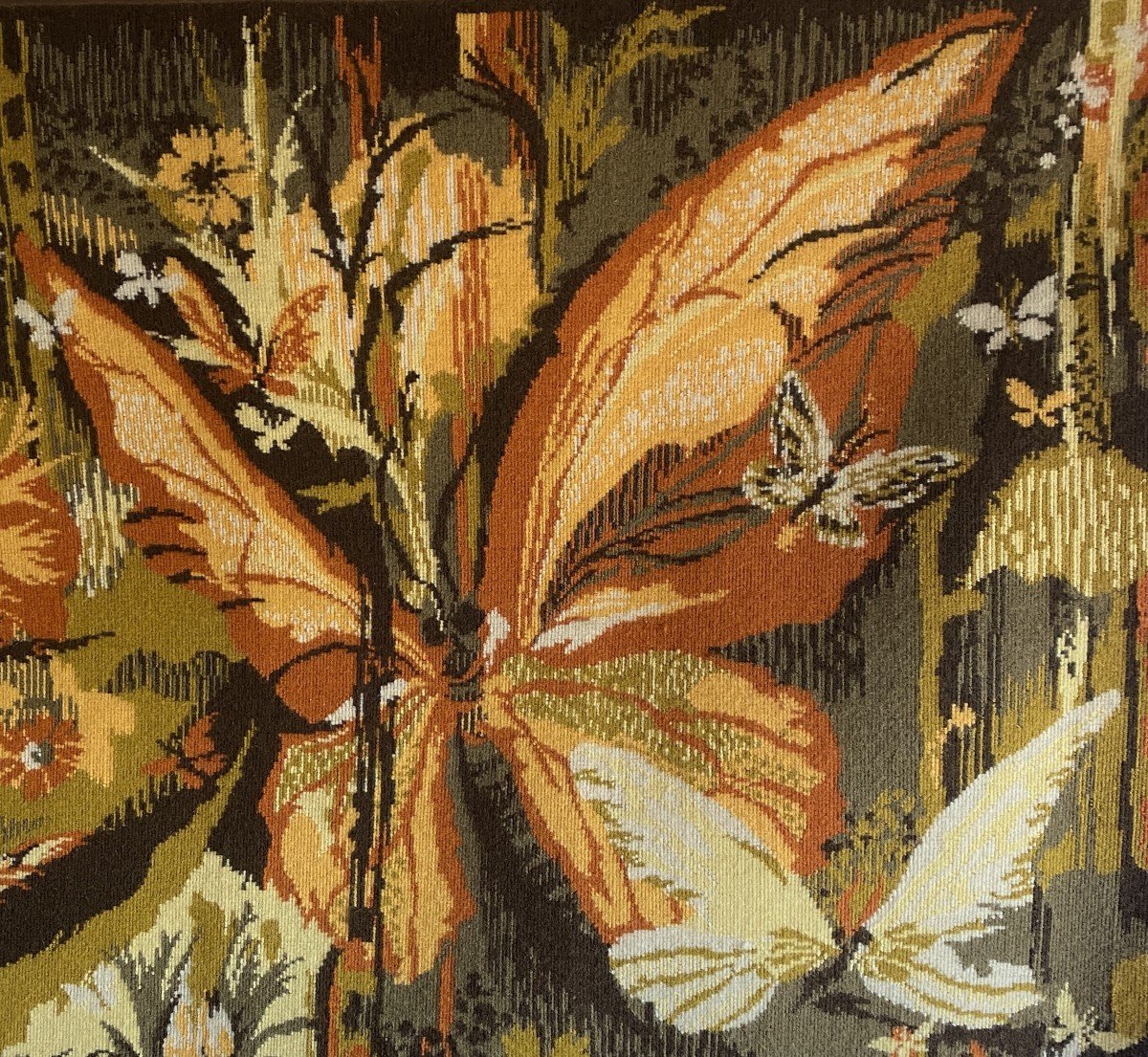 Lelong Hervé Aubusson Tapestry "la Papillonnière" 20th Century-photo-3