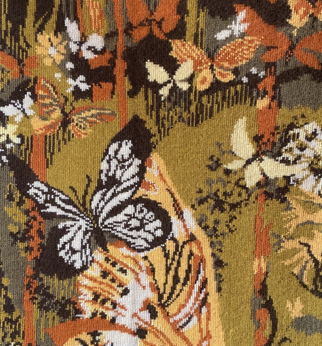 Lelong Hervé Aubusson Tapestry "la Papillonnière" 20th Century-photo-4