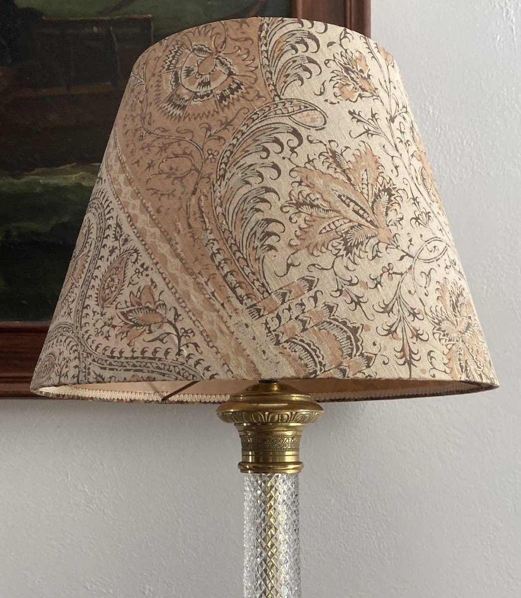 20th Century Cut Crystal And Gilt Bronze Lamp-photo-4