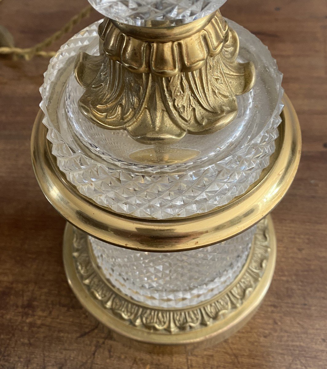 20th Century Cut Crystal And Gilt Bronze Lamp-photo-1