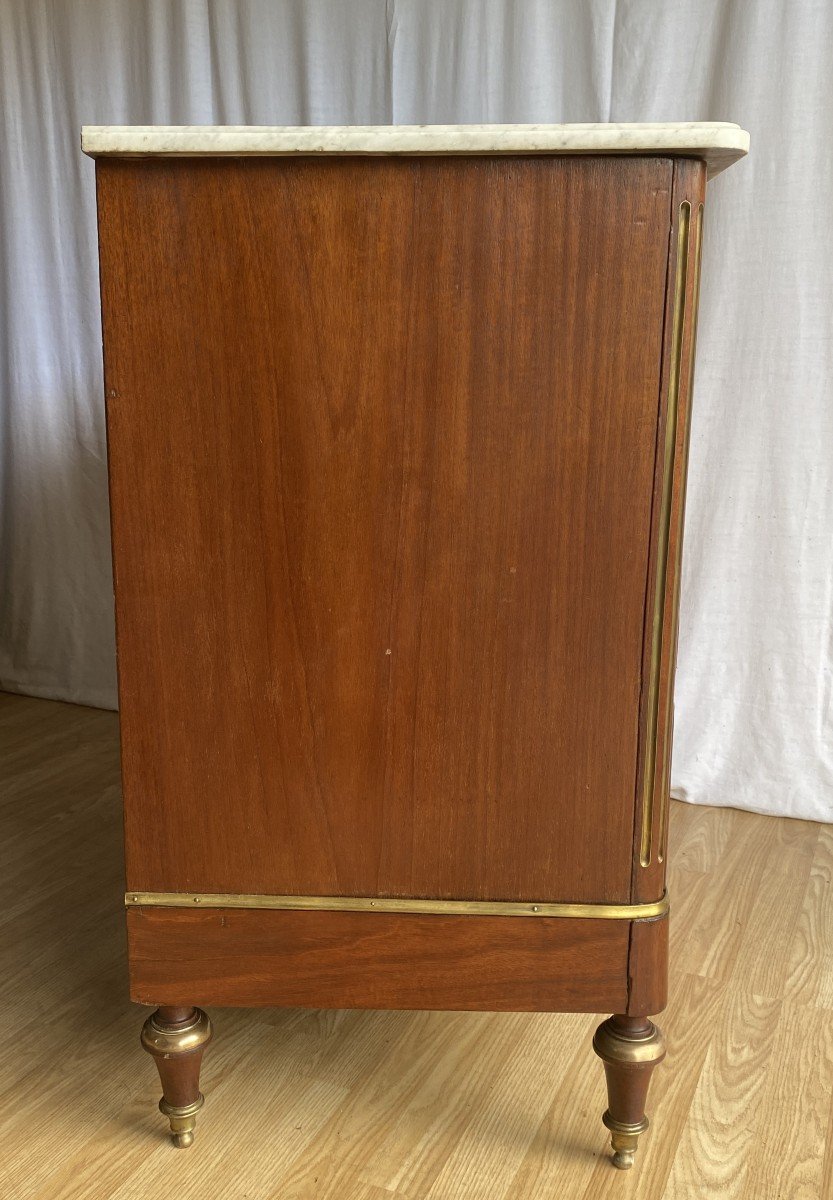 Mahogany Chest Of Drawers Brass Fillets XVIII Th-photo-1