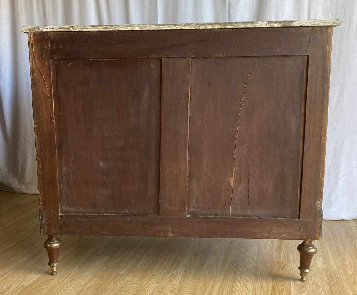 Mahogany Chest Of Drawers Brass Fillets XVIII Th-photo-4