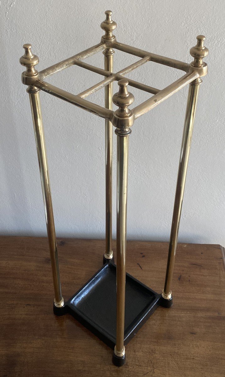 Porte Parapluies Ou Porte Cannes  En Laiton Et Bronze XIX ème