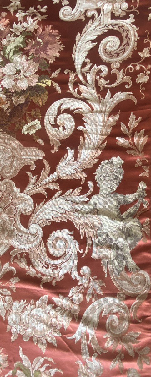 Bouvard And Marhevon Silk Lampas, 19th Century-photo-1