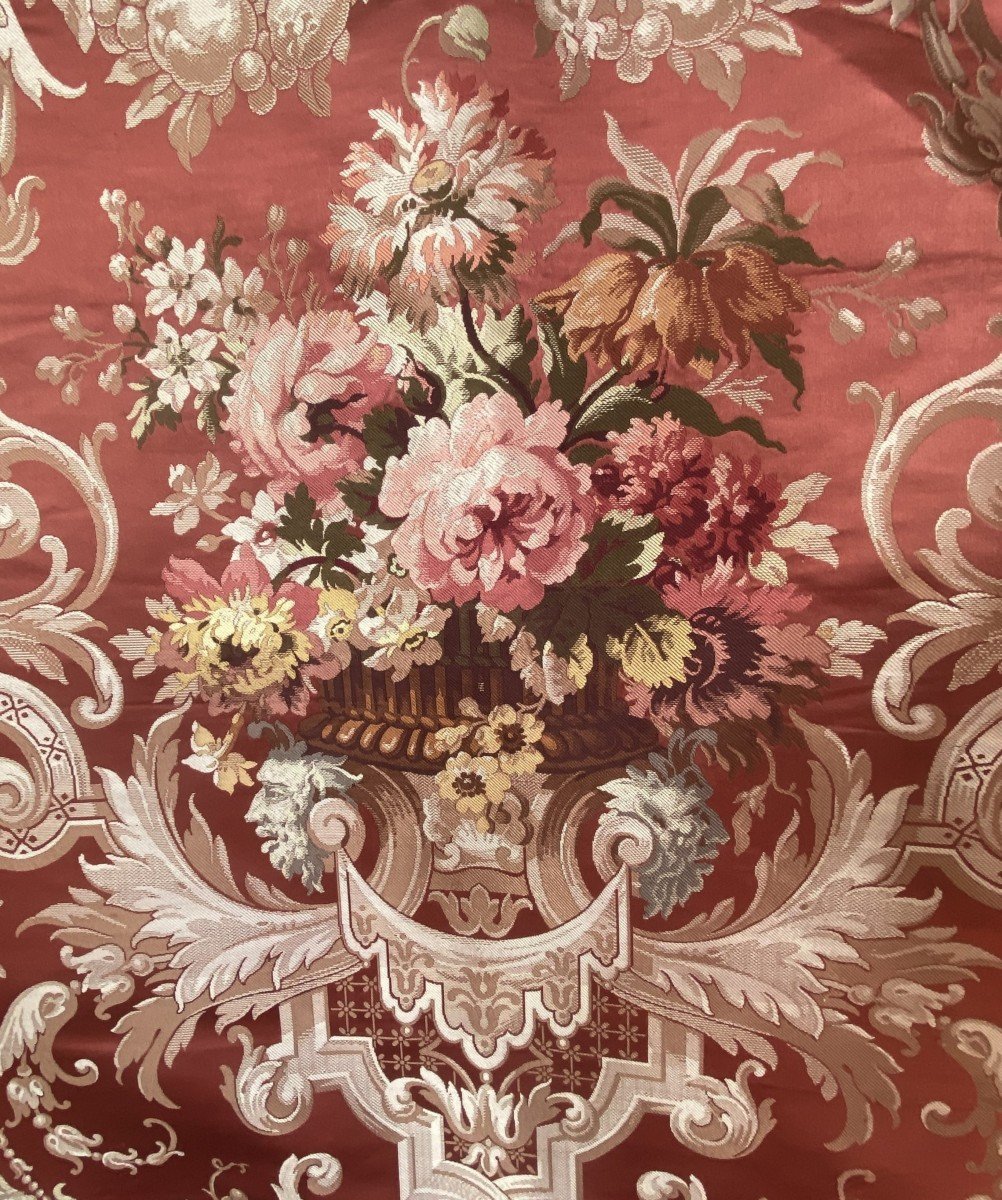 Bouvard And Marhevon Silk Lampas, 19th Century