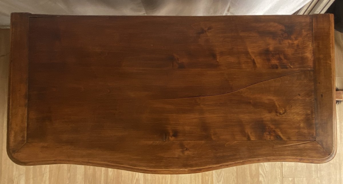 Louis XV Curved Chest Of Drawers In Walnut, 18th Century-photo-5