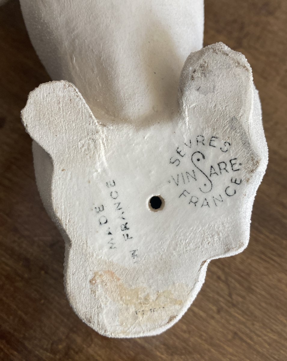 Pekingese Or Tibetan Spaniel In Ceramic From The Art Deco Sèvres Manufactory-photo-3