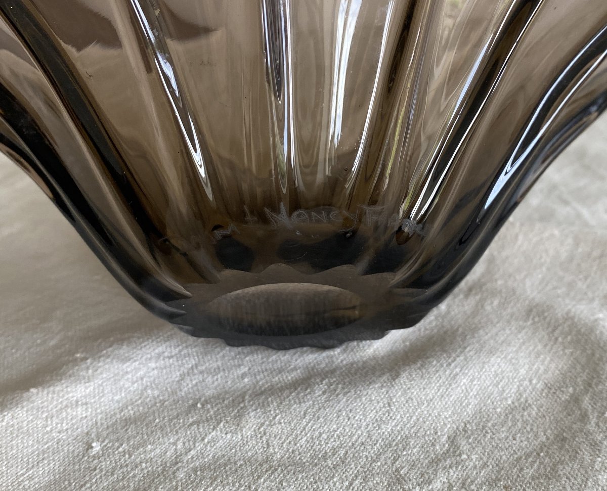 Daum Smoked Crystal Vase 20th Century-photo-4