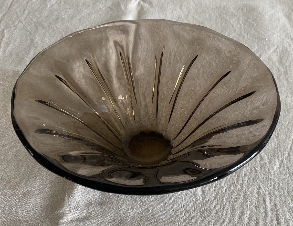 Daum Smoked Crystal Vase 20th Century