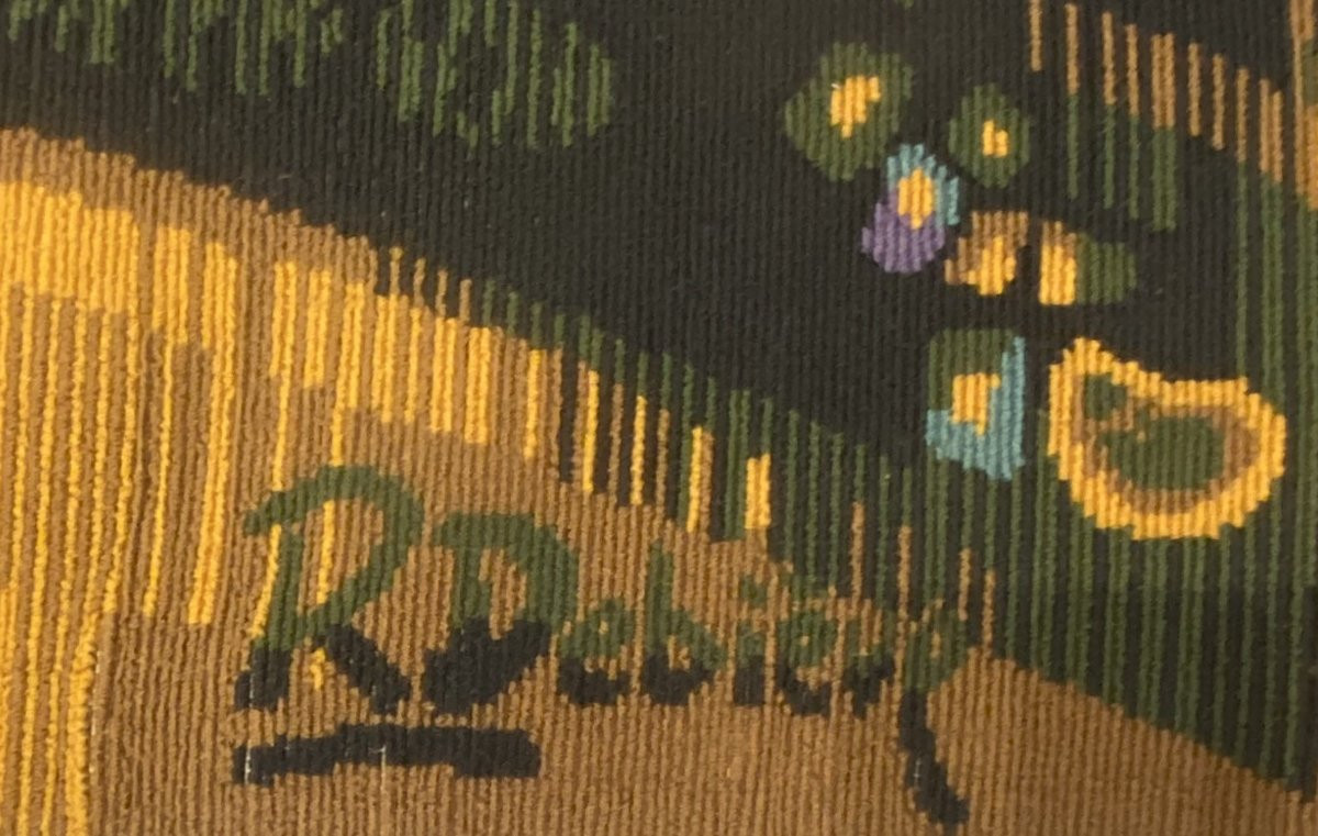 Debieve Robert Aubusson Tapestry In Wool "barques In Aveiro" 20th Century-photo-4