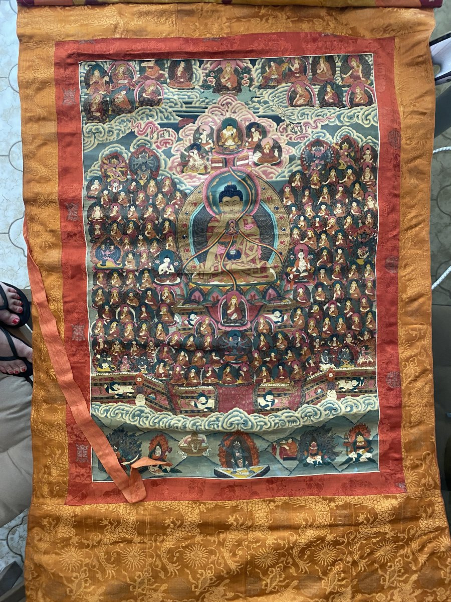 Buddhist Thangka – Nepal Or Tibet 20th Century-photo-2