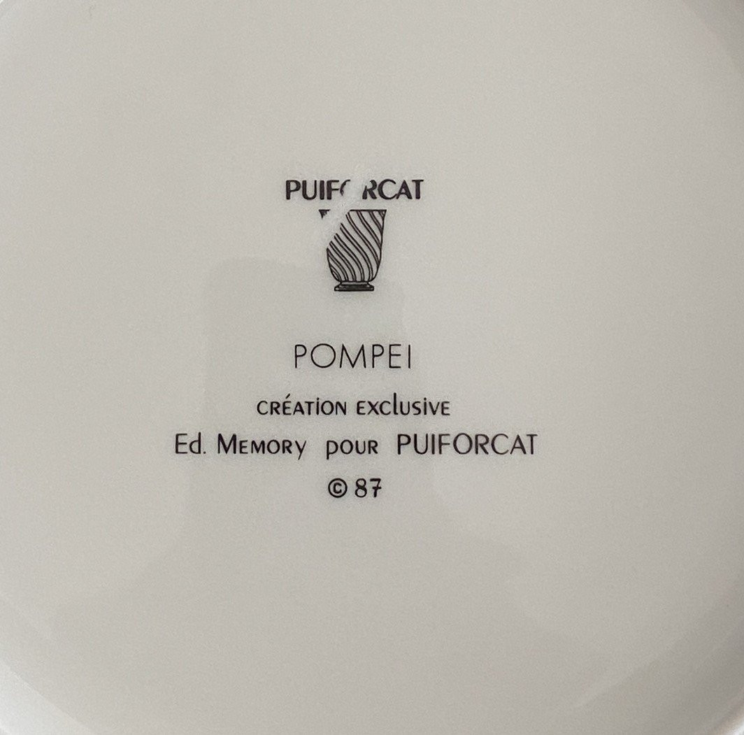 8 Puiforcat Plates Pompeii Model Limoges 20th Century-photo-2