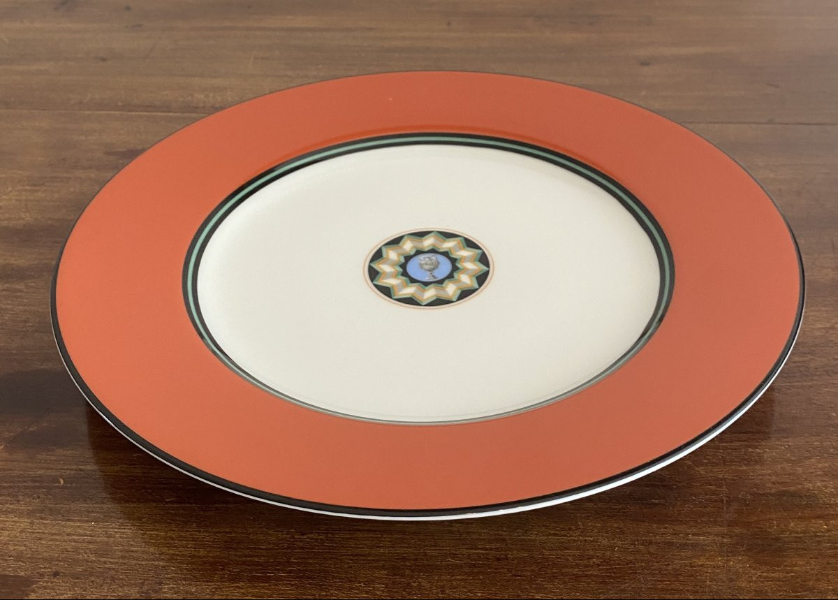 8 Puiforcat Plates Pompeii Model Limoges 20th Century-photo-3