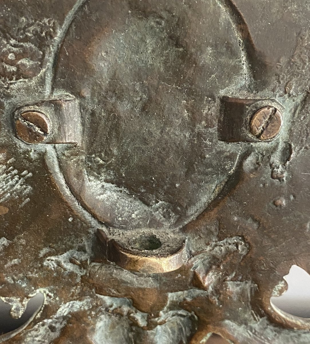 Paire d'appliques en bronze doré et ciselé emblème  royal  aux 3 Lys XIX ème-photo-5