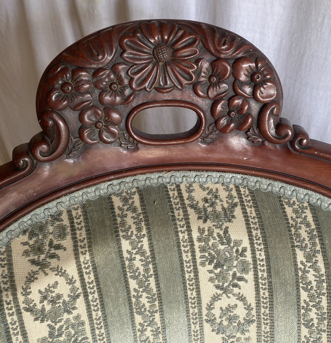 Napoleon III Bench Or Daybed In Carved Mahogany And 19th Century Velvet-photo-4