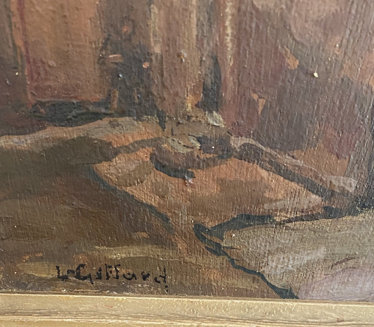 Leon Giffard Painting On Panel Rue Des Bouchers In Lille 20th Century-photo-3