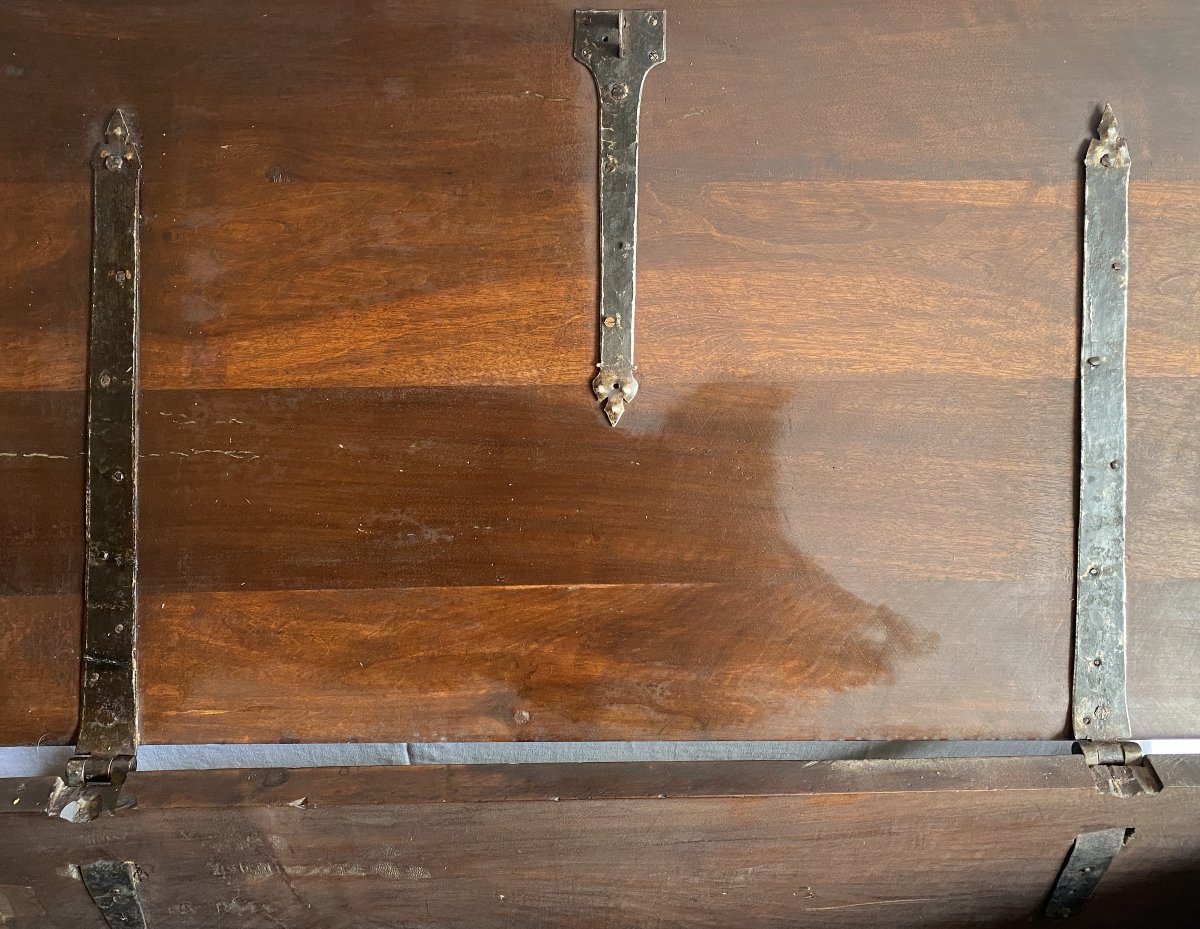  Carved Walnut Chest With Plant Motif And 18th Century Rosettes-photo-8