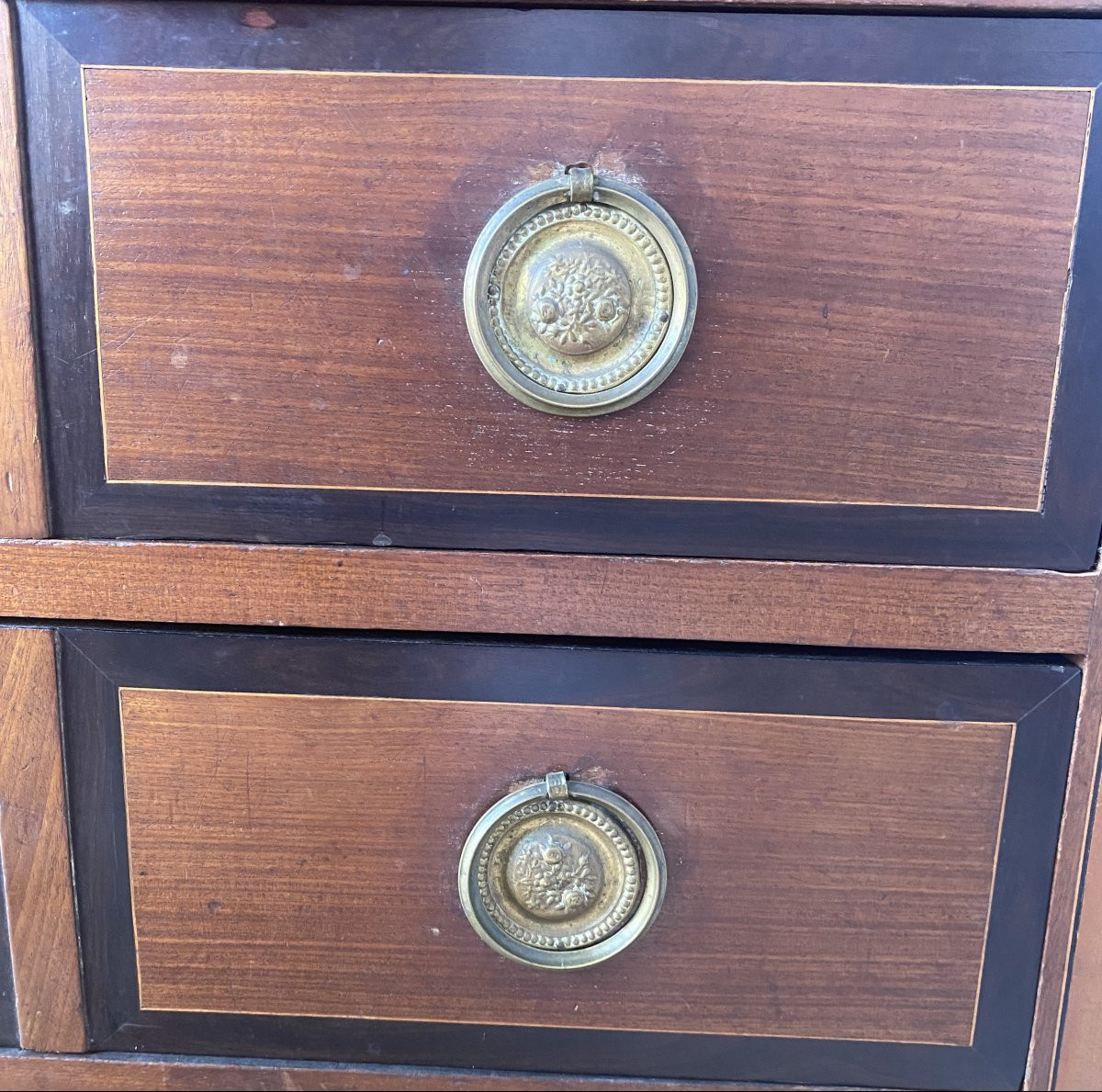 Louis XVI Cylinder Chest Of Drawers In Mahogany, 18th Century-photo-7