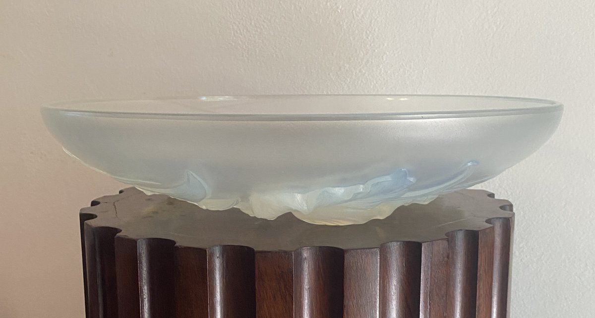Verlys Large Opalescent Glass Cup With Iris Decoration, 20th Century-photo-1