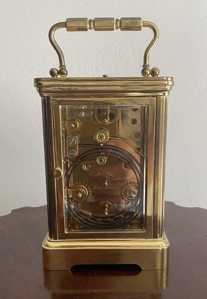pendulette de voyage ou réveil d'officier en bronze à sonnerie XIX ème-photo-4