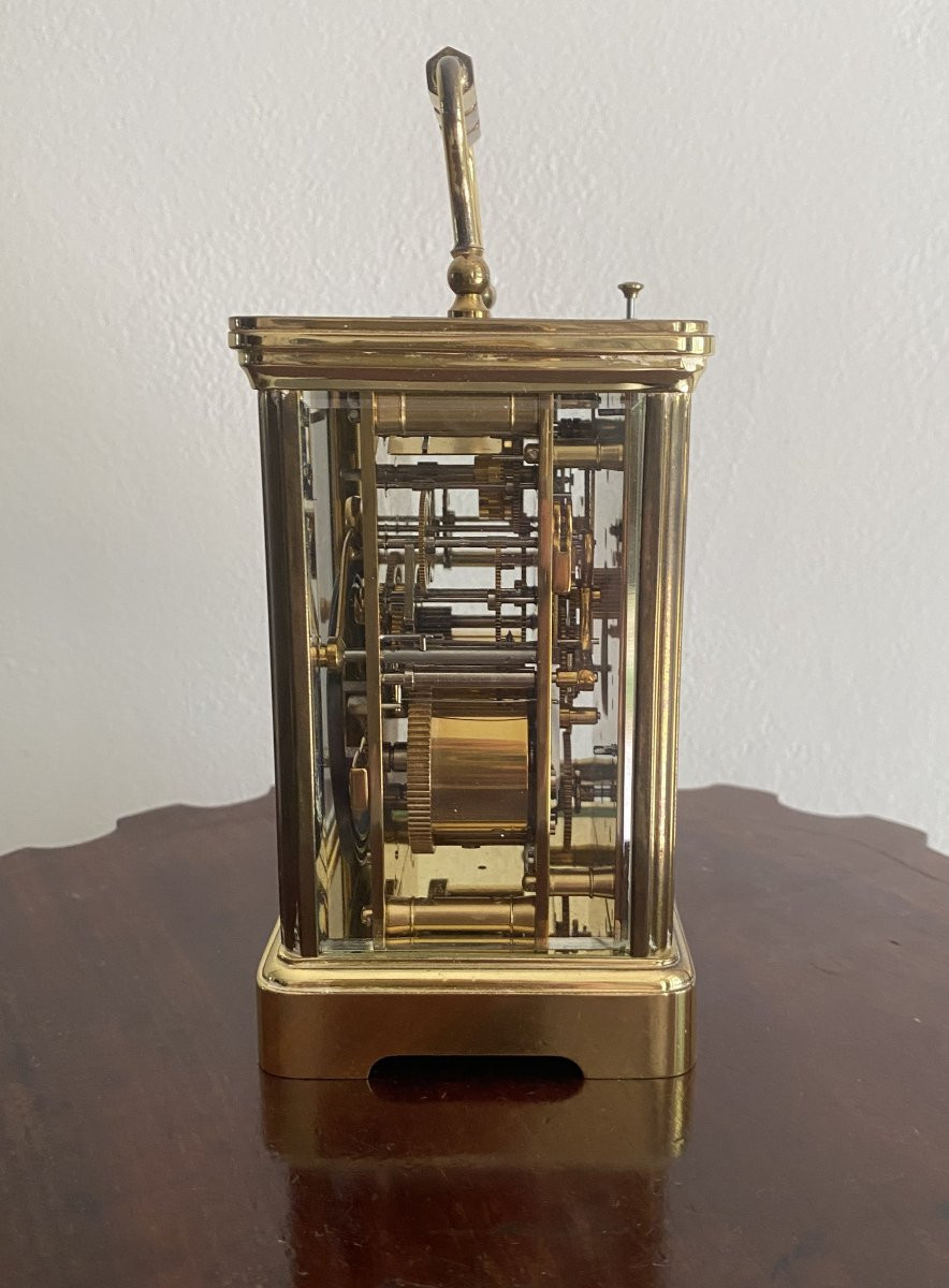 pendulette de voyage ou réveil d'officier en bronze à sonnerie XIX ème-photo-1