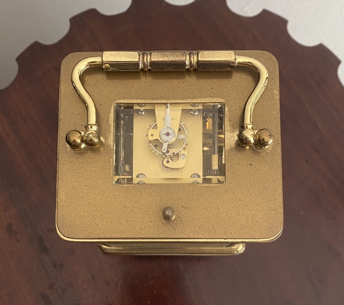 pendulette de voyage ou réveil d'officier en bronze à sonnerie XIX ème-photo-2