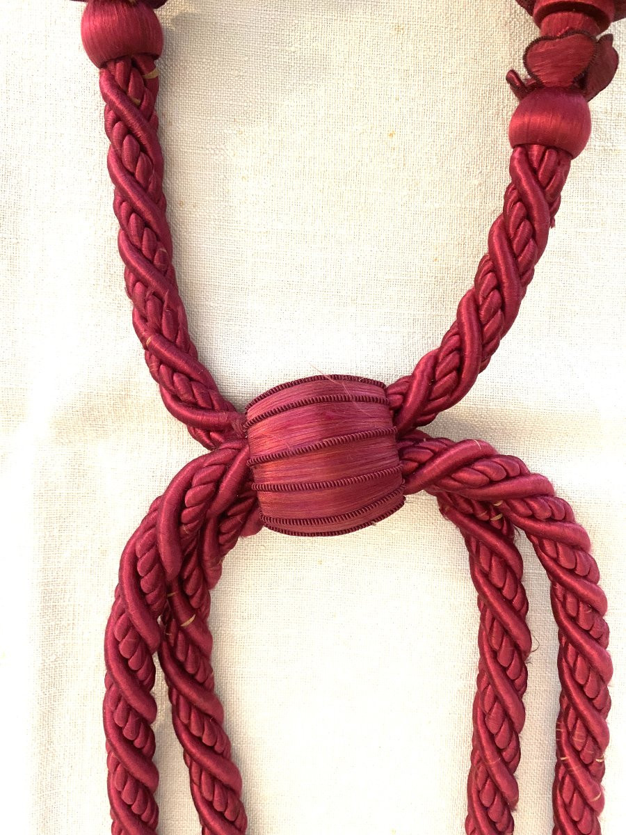 Paire d’embrasses XIXᵉ siècle Époque Napoléon III Couleur framboise-photo-1