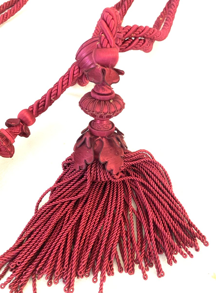 Paire d’embrasses XIXᵉ siècle Époque Napoléon III Couleur framboise-photo-2