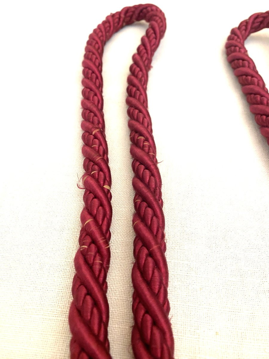 Paire d’embrasses XIXᵉ siècle Époque Napoléon III Couleur framboise-photo-3