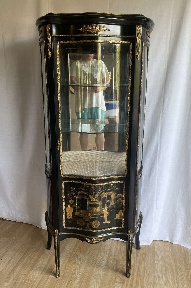 Vitrine Galbée  Napoléon III  Décor aux Chinois XIX ème