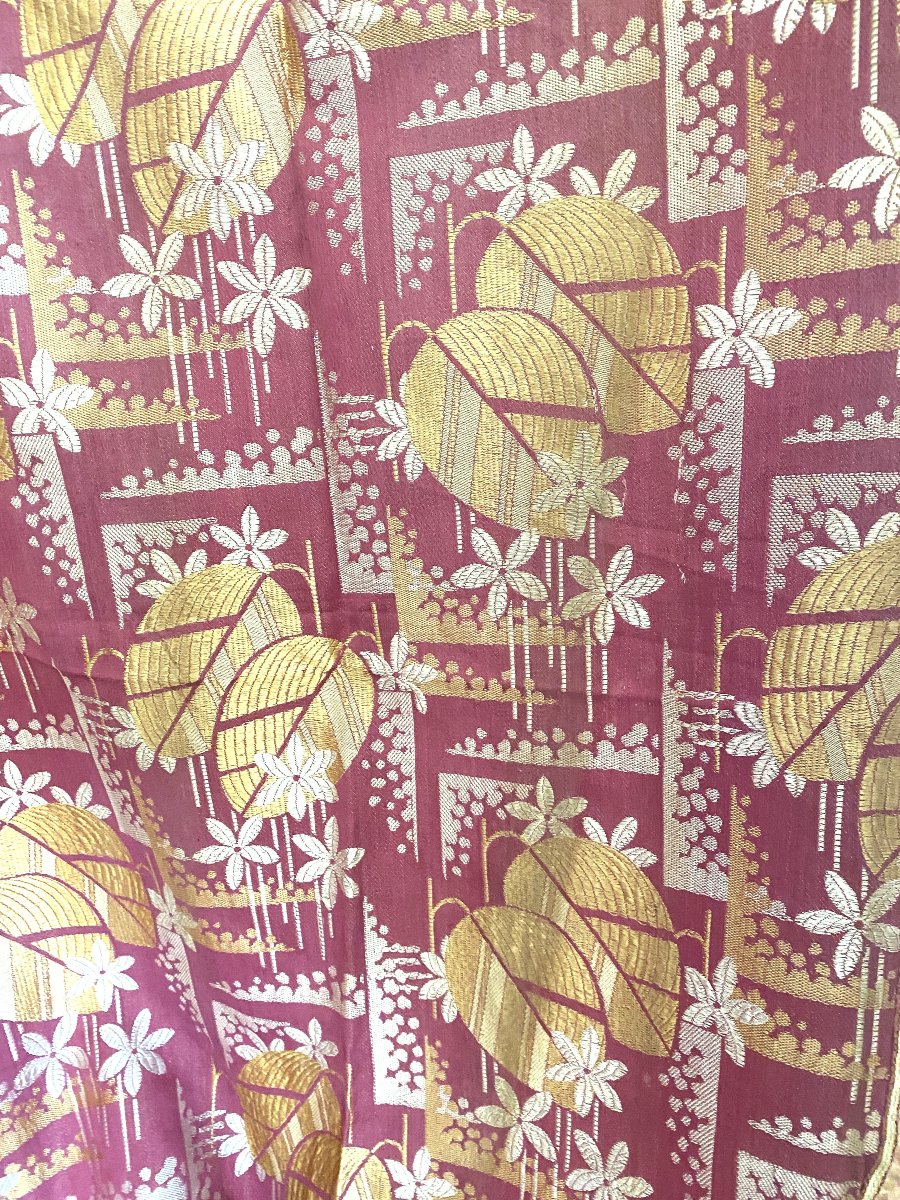 Tissu ancien Art Déco en Coton/ Lin/ Soie 1-photo-3