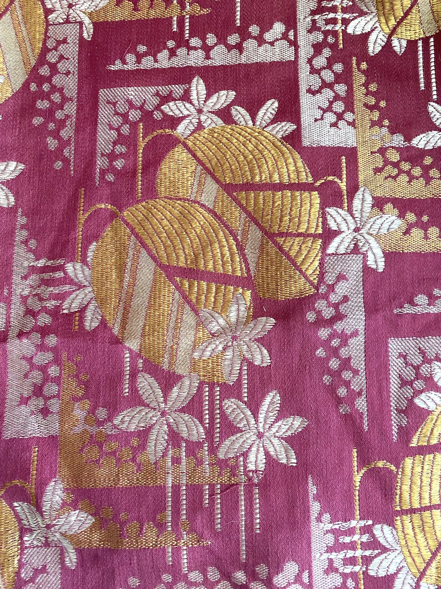 Tissu ancien Art Déco en Coton/ Lin/ Soie 1