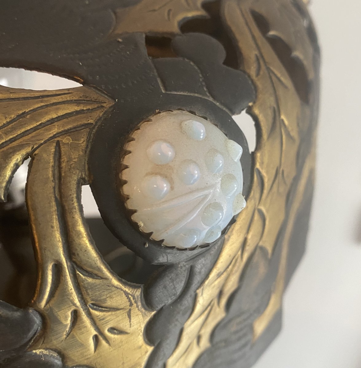 Art Nouveau Lamp In Bronze And Brass, 1900s-photo-2