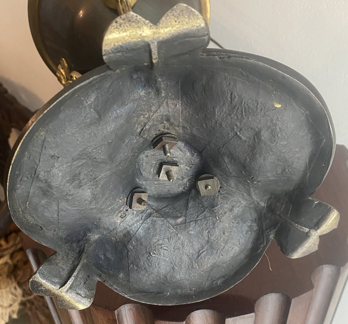 Art Nouveau Lamp In Bronze And Brass, 1900s-photo-4