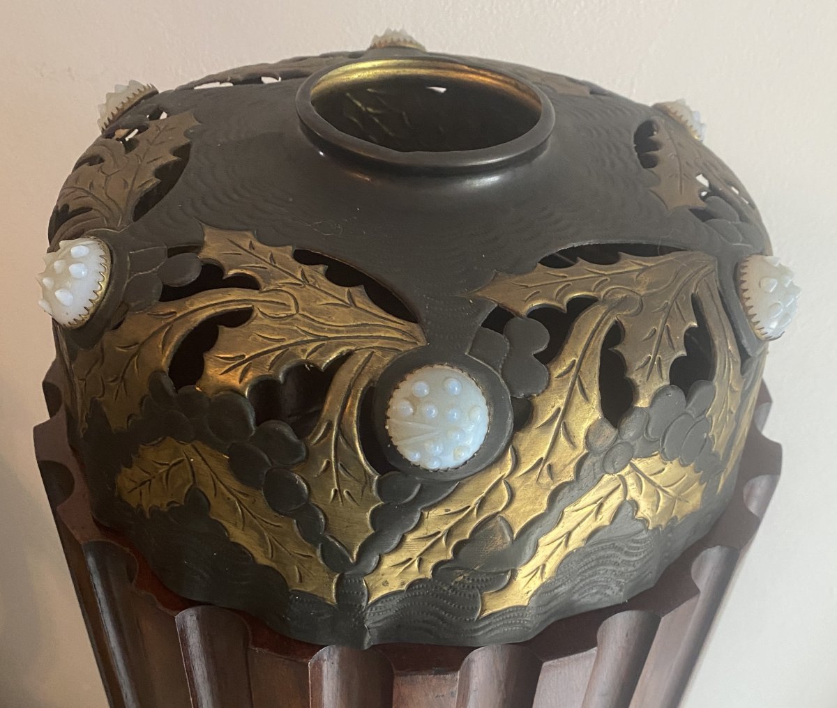 Art Nouveau Lamp In Bronze And Brass, 1900s-photo-6