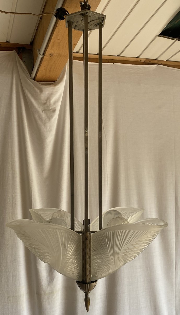 Art Deco Chandelier With Pine Cones, 20th Century-photo-2