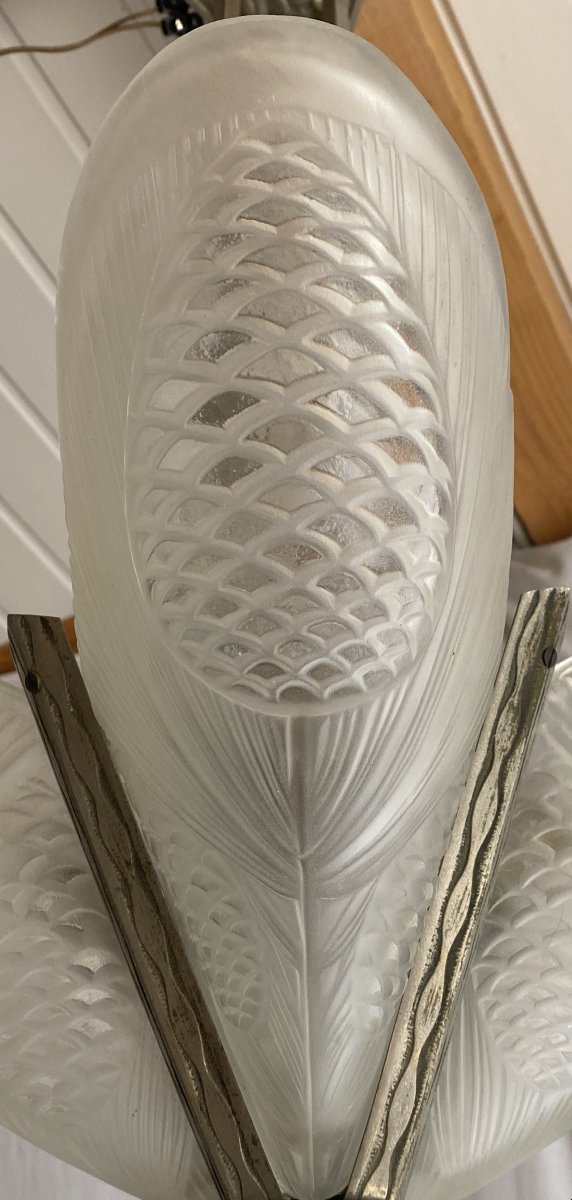 Art Deco Chandelier With Pine Cones, 20th Century-photo-3